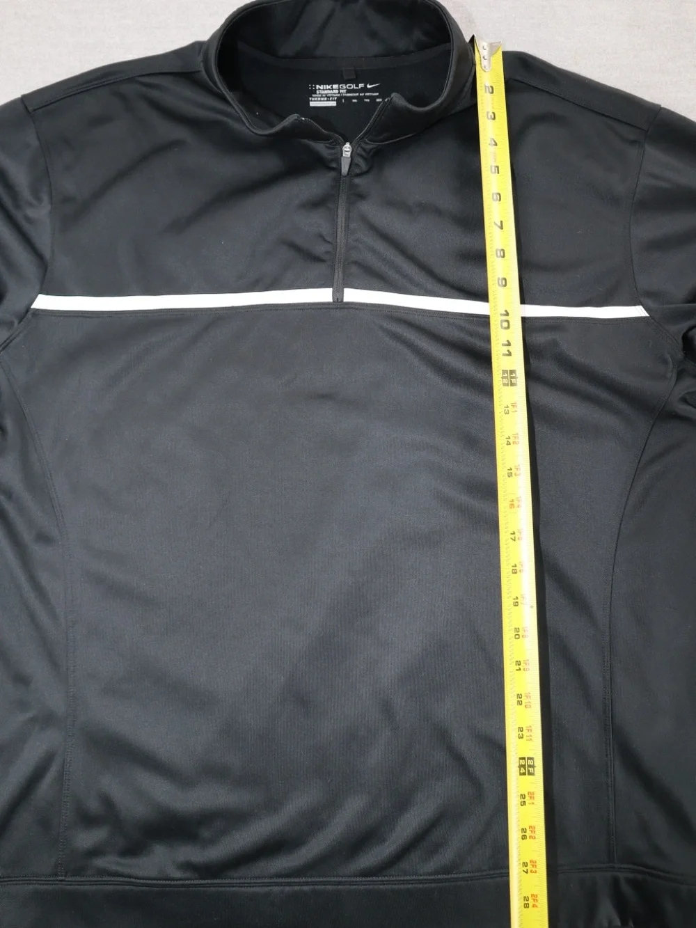 Nike Black Performance Quarter-Zip Pullover with White Chest Stripe